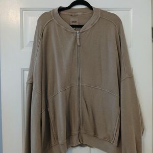 Aerie Tan Zip-Up Sweatshirt